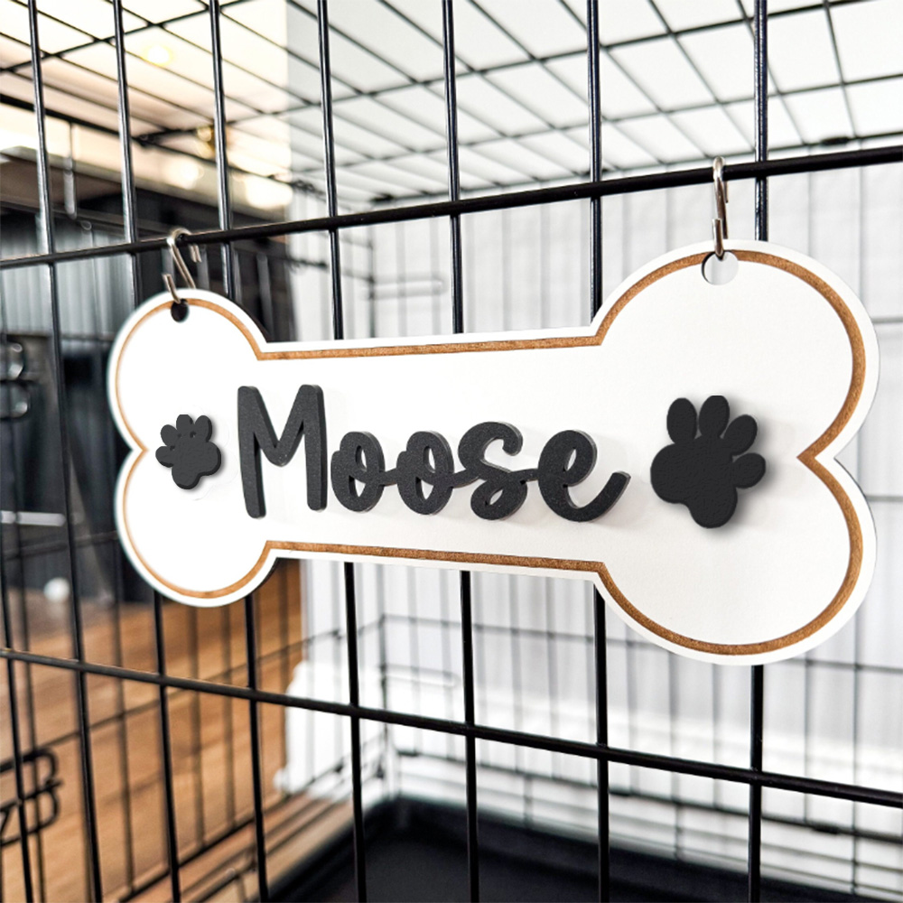 Pet Portrait Custom - パーソナライズされたクレートラベル、爪付きクレートラベル、犬のネームプレート、犬小屋のサイン、犬愛好家のためのギフト、パーソナルな贈り物をカスタマイズしましょう。