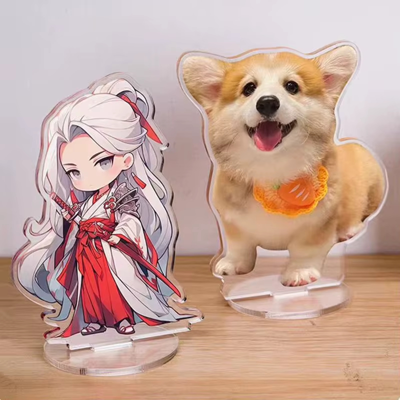 Pet Portrait Custom - パーソナライズされたカスタムアクリルスタンド 1個入り 写真アップロード可能 ちびキャラクター ペットのポートレート アクリルスタンド