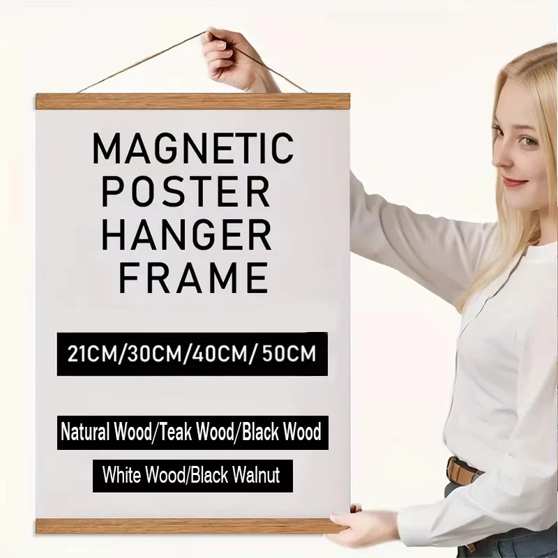 21 30 40 50cm 磁気ポスターハンガー チークパイ - Engraved Wood Frame のレビューと価格