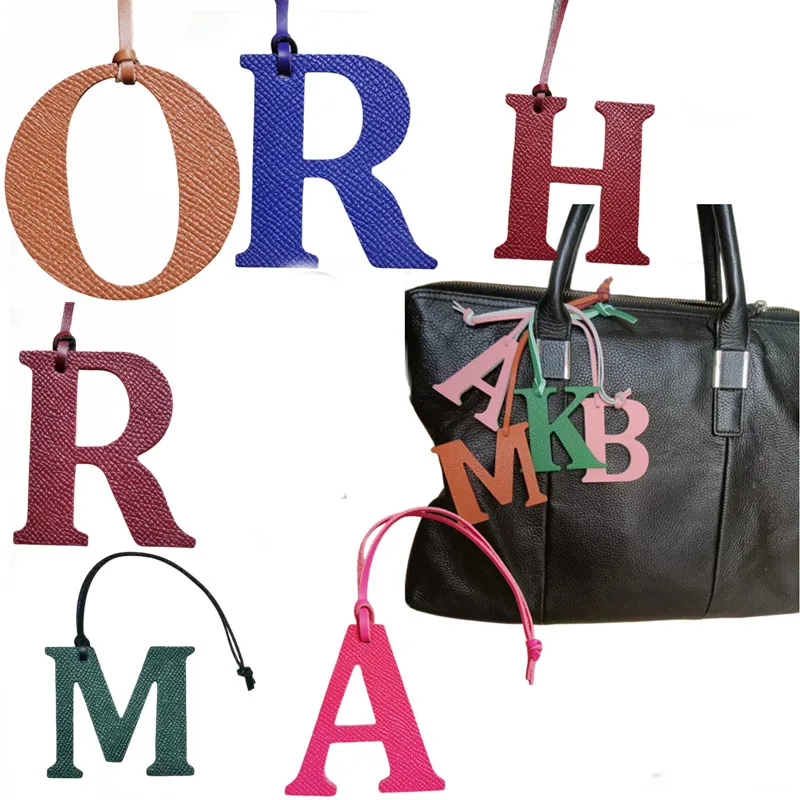 女性用本革キーホルダー,バックパックペンダント,イニシャルと - Monogram Keychain Leather のレビューと価格