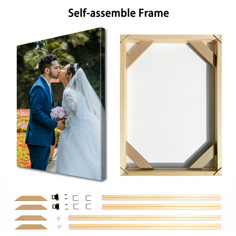 1枚のカスタマイズされた写真をキャンバスに印刷し、DIY木製 - Engraved Wood Frame のレビューと価格