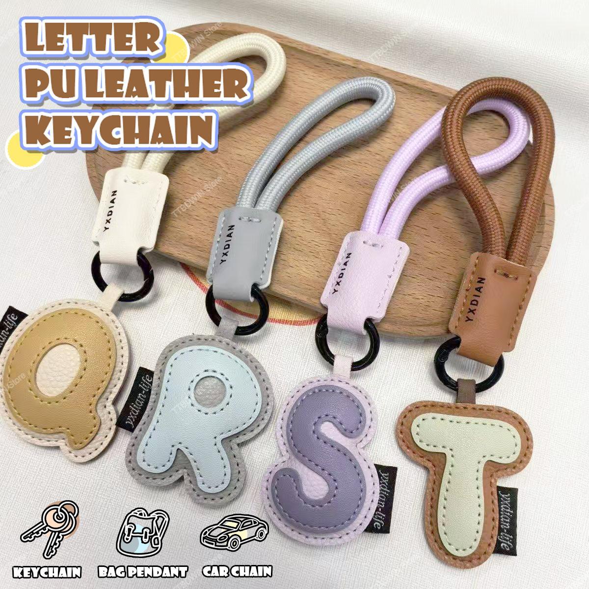 26文字アルファベットPUレザーキーホルダー ファッション韓 - Monogram Keychain Leather のレビューと価格