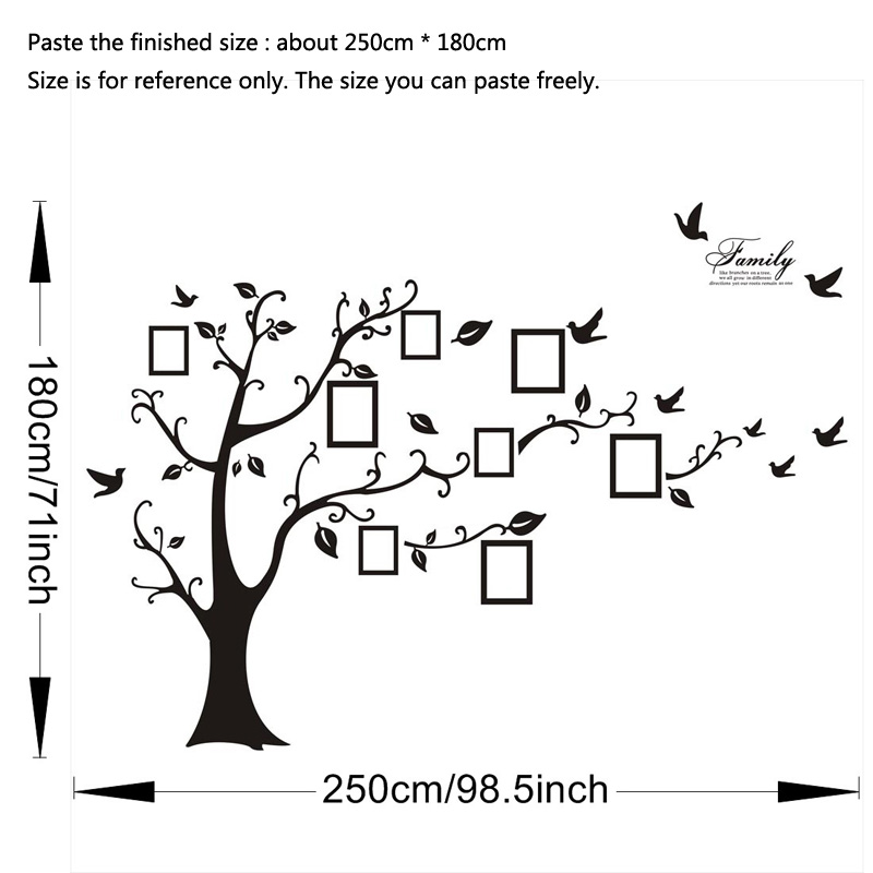 大型写真ツリー PVC ウォールデカール 家系図 リビングル - Family Tree Print のレビューと価格
