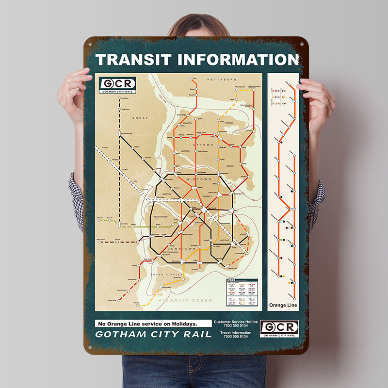 ゴッサムシティマッププリントポスターカスタマイズされた壁アー - Custom Map Poster のレビューと価格