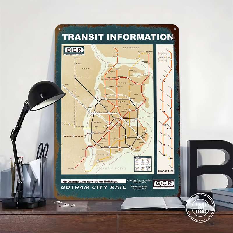 ゴッサムシティマッププリントポスターカスタマイズされた壁アー - Custom Map Poster のレビューと価格