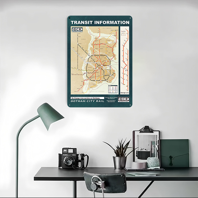 ゴッサムシティマッププリントポスターカスタマイズされた壁アー - Custom Map Poster のレビューと価格