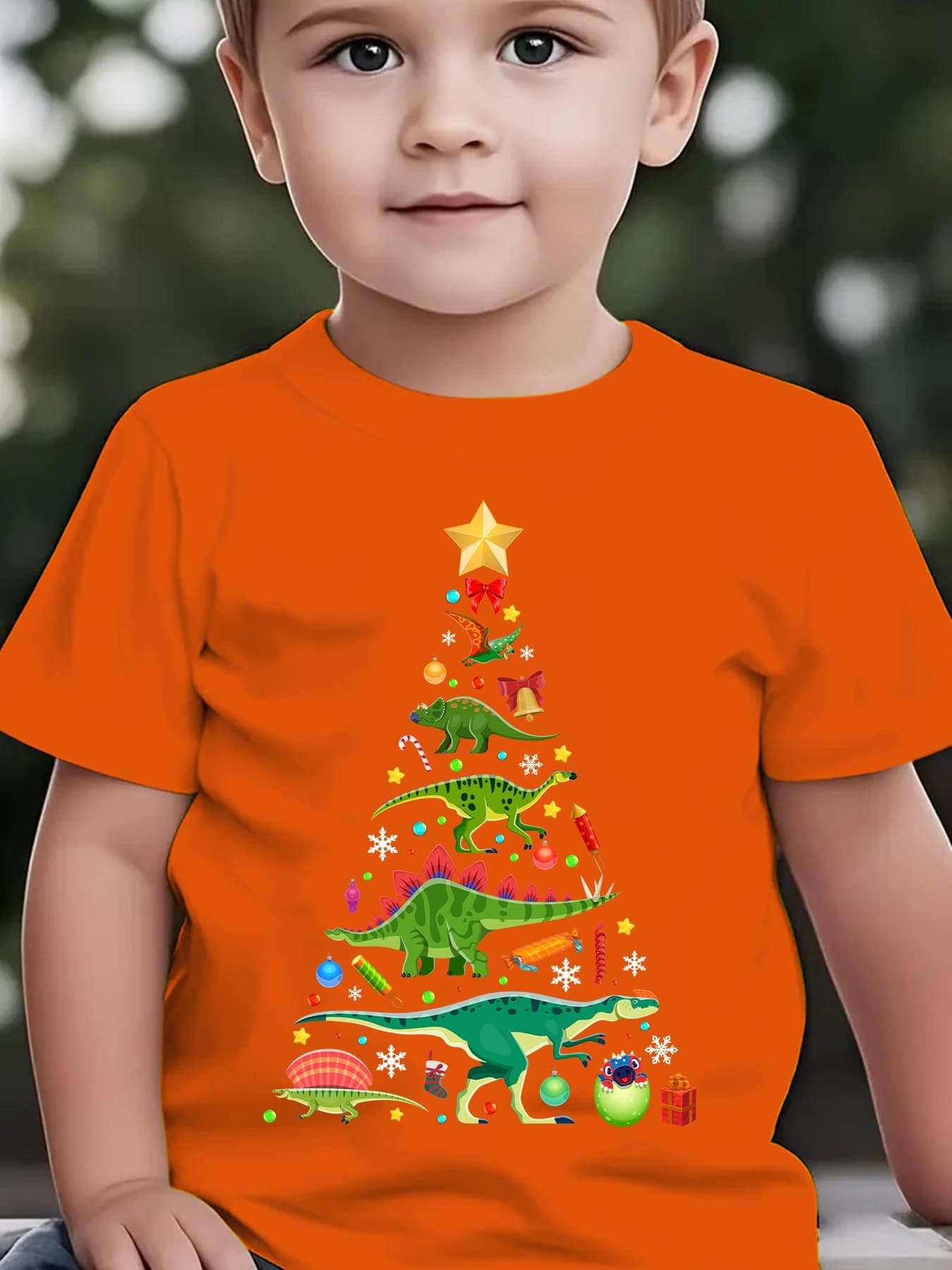 クリスマス 夏 子供用ファッションTシャツ 恐竜柄 ファミリ - Family Tree Print のレビューと価格