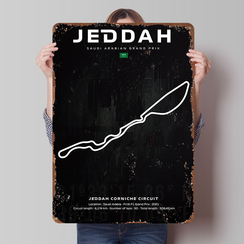 ジェッダサーキットマップポスター カスタムウォールアート ヴ - Custom Map Poster のレビューと価格