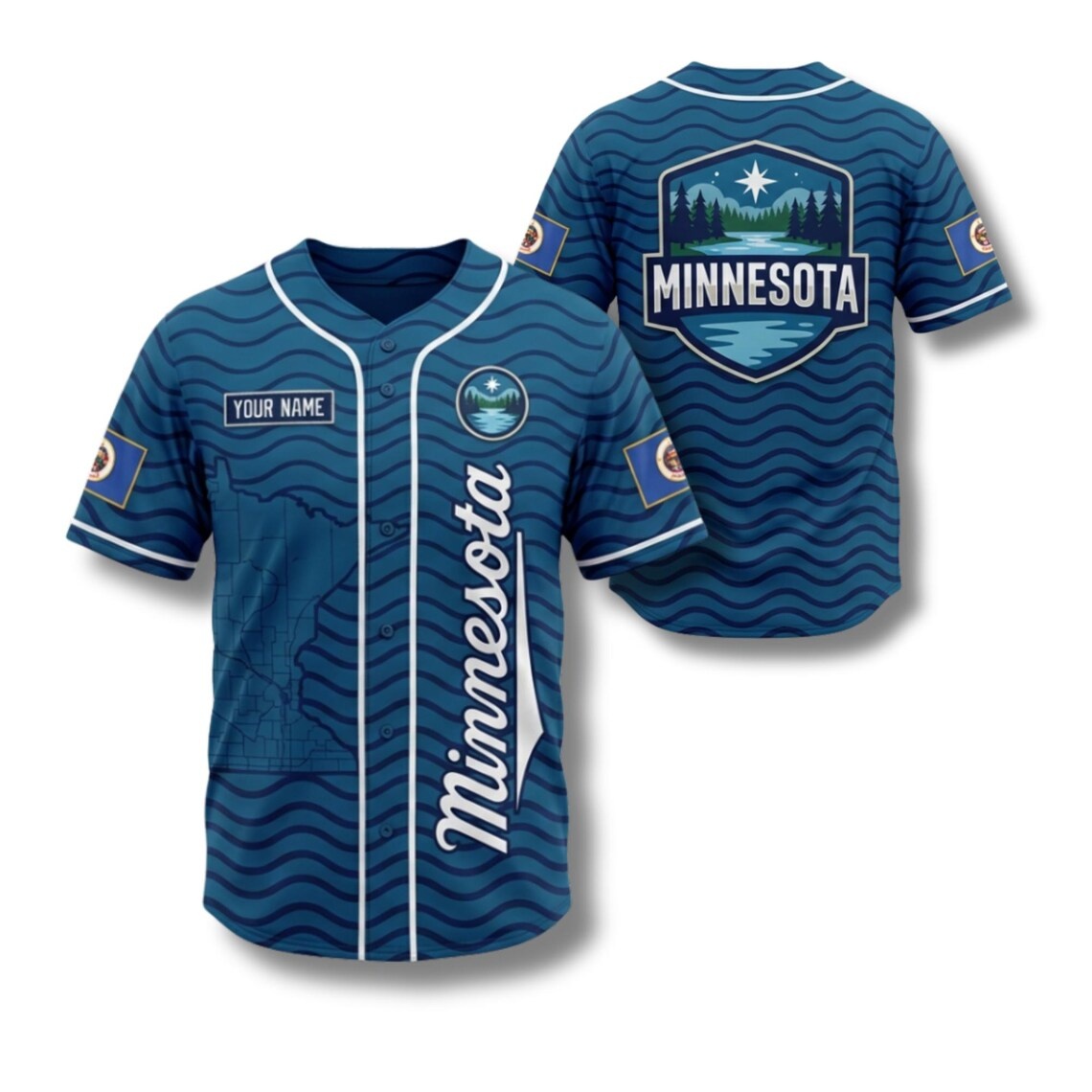 カスタムミネソタ野球ジャージー ノーススター州地図プライドシ - Custom Star Map のレビューと価格